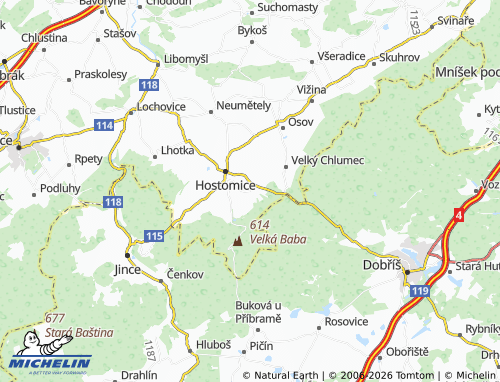 MICHELIN Lštěň map - ViaMichelin