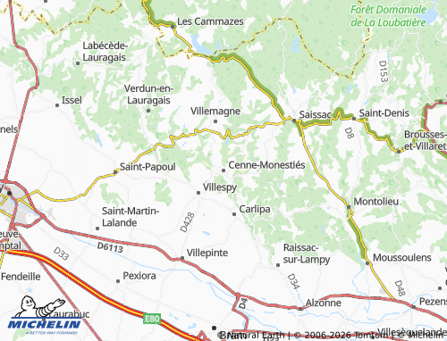 Mappa MICHELIN Cenne-Monestiés - ViaMichelin