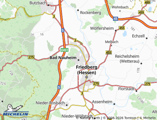 MICHELIN-Landkarte Bad Nauheim - ViaMichelin