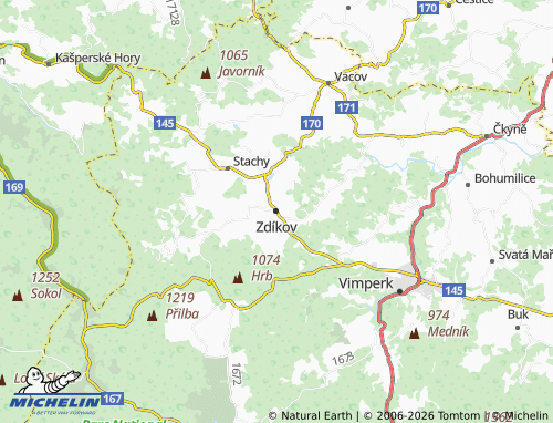 Kaart MICHELIN Zdíkov - ViaMichelin