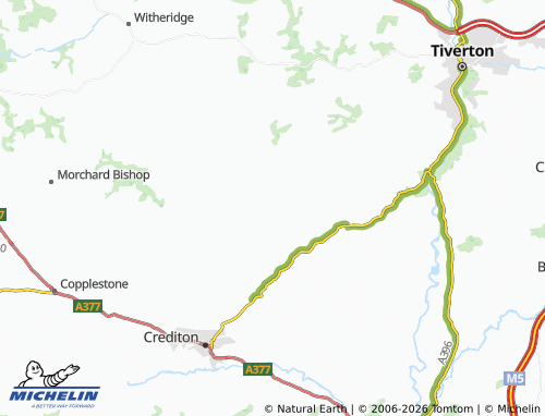 Carte MICHELIN Cheriton Fitzpaine - ViaMichelin