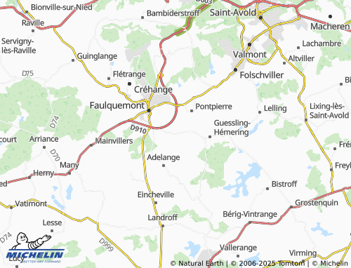 Carte MICHELIN Vahl-lès-Faulquemont - ViaMichelin