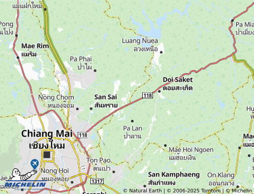 MICHELIN San Pa Pao map - ViaMichelin