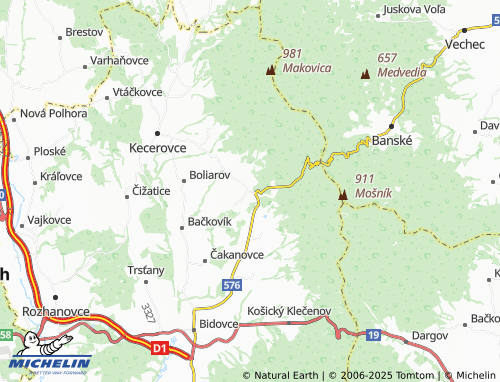 MICHELIN Herľany map - ViaMichelin