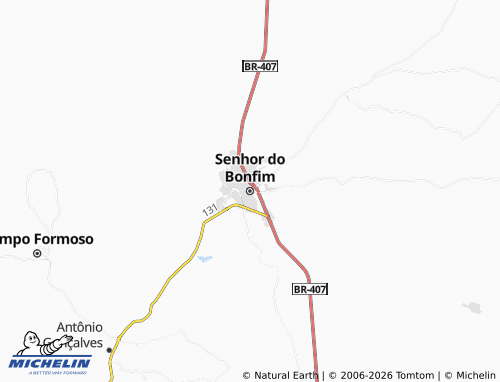 Mapa MICHELIN Senhor do Bonfim - ViaMichelin
