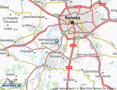 MICHELIN Saint-Jacques-de-la-Lande map - ViaMichelin