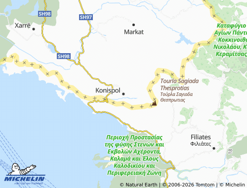 MICHELIN Konispol map - ViaMichelin