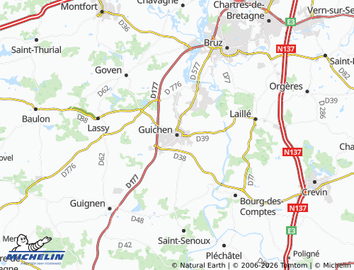 Mappa MICHELIN Guichen - ViaMichelin