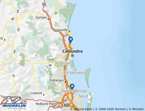 Mappa MICHELIN Sunshine Coast - ViaMichelin