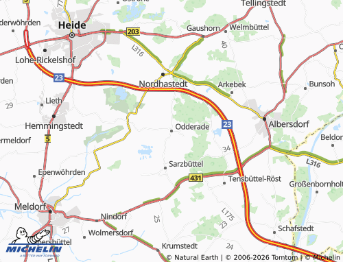 Carte MICHELIN Odderade - ViaMichelin