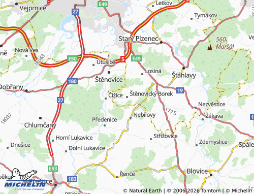 Mappa MICHELIN Štěnovický Borek - ViaMichelin