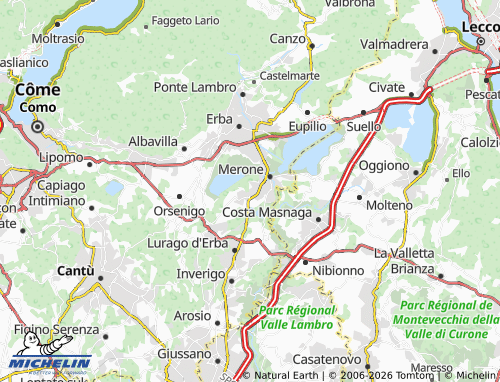 MICHELIN Monguzzo map - ViaMichelin