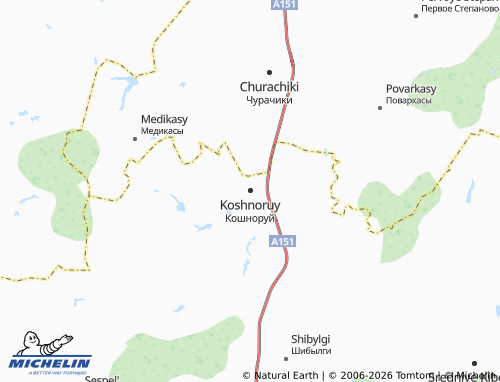 MICHELIN-Landkarte Koshnoruy - ViaMichelin