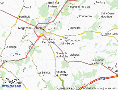 MICHELIN Trizay-Coutretot-Saint-Serge map - ViaMichelin