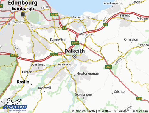 Carte MICHELIN Dalkeith - ViaMichelin