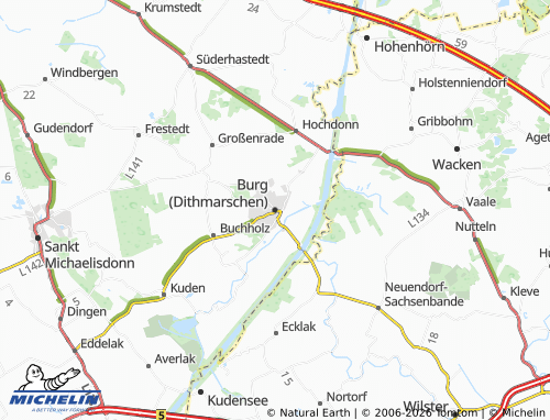 MICHELIN-Landkarte Burg (Dithmarschen) - ViaMichelin