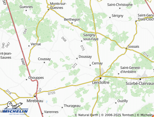 MICHELIN Doussay map - ViaMichelin