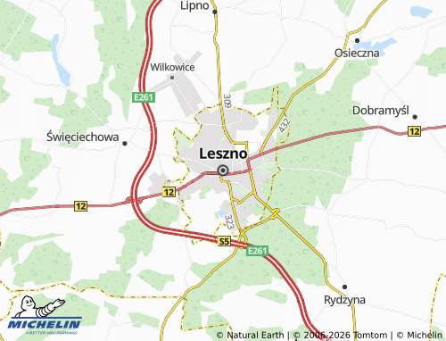 Kaart MICHELIN Leszno - ViaMichelin