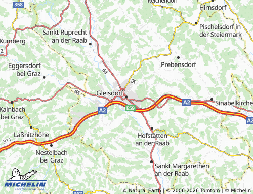MICHELIN-Landkarte Gleisdorf - ViaMichelin