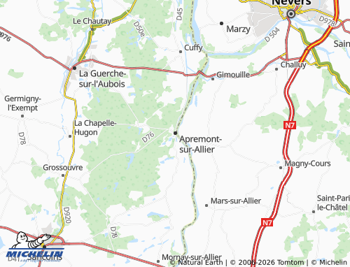 Carte MICHELIN Apremont-sur-Allier - ViaMichelin
