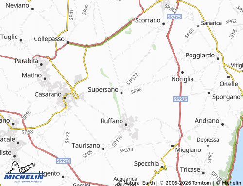 Mapa MICHELIN Supersano - ViaMichelin