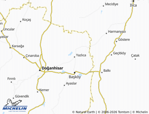MICHELIN Yazlıca map - ViaMichelin