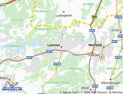 Mappa MICHELIN Lommel - ViaMichelin