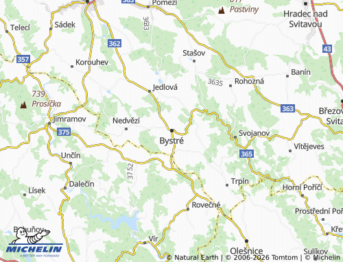 MICHELIN Bystré map - ViaMichelin