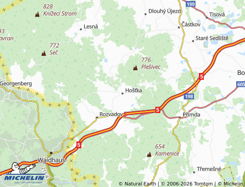 Mapa MICHELIN Hošťka - ViaMichelin