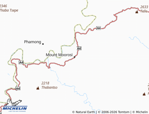 Kaart MICHELIN Mount Moorosi - ViaMichelin