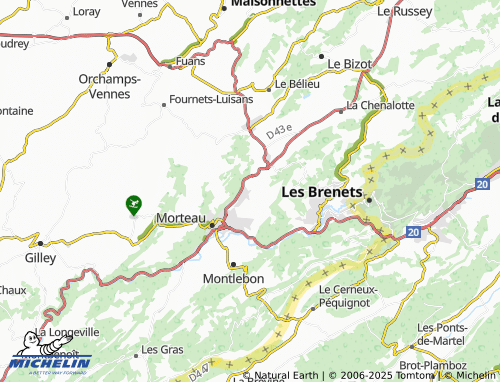 Carte MICHELIN Les Suchaux - ViaMichelin