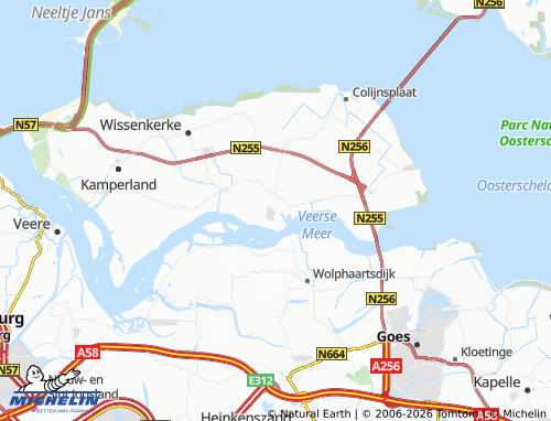 MICHELIN Kortgene map - ViaMichelin