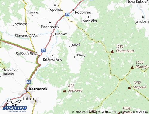 Mappa MICHELIN Ihľany - ViaMichelin