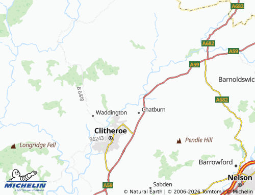 MICHELIN Grindleton map - ViaMichelin