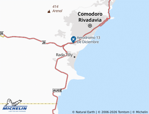 MICHELIN Rada Tilly map - ViaMichelin