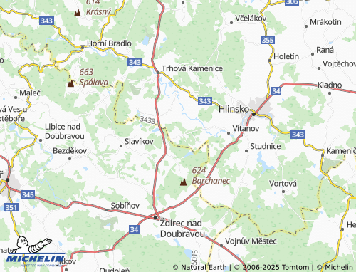 MICHELIN Všeradov map - ViaMichelin