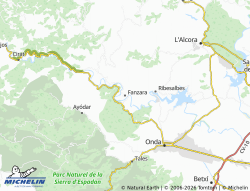Mappa MICHELIN Fanzara - ViaMichelin