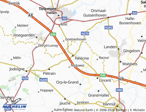 Mappa MICHELIN Hélécine - ViaMichelin