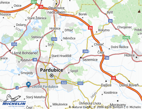 Mappa MICHELIN Kunětice - ViaMichelin