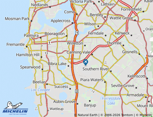 Mapa MICHELIN Leeming - ViaMichelin