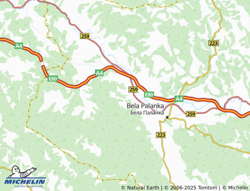MICHELIN Vrgudinac map - ViaMichelin