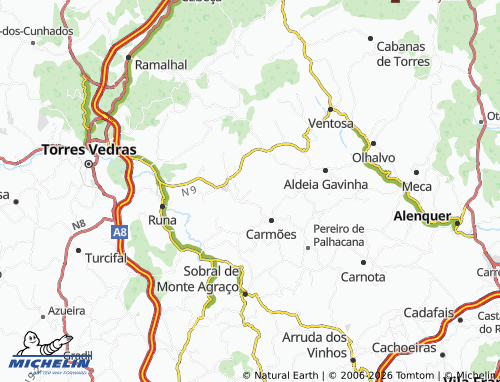 Mapa MICHELIN A-da-Rainha - ViaMichelin