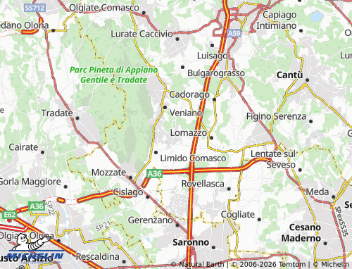 MICHELIN Fenegrò map - ViaMichelin
