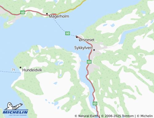 MICHELIN Ikornnes map - ViaMichelin