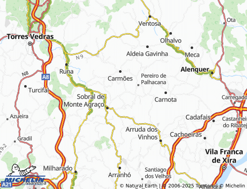 MICHELIN Freiria de Santo Quintino map - ViaMichelin