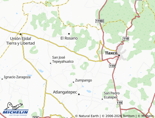 Mappa MICHELIN Guadalupe Huexotitla - ViaMichelin