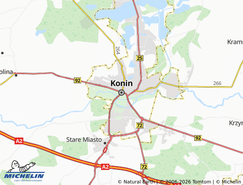 Kaart MICHELIN Konin - ViaMichelin