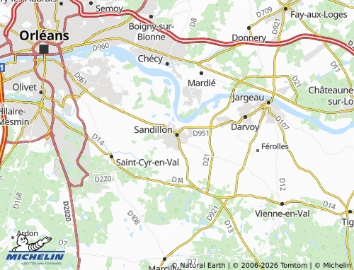 Carte MICHELIN Sandillon - ViaMichelin