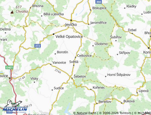 Mapa MICHELIN Cetkovice - ViaMichelin
