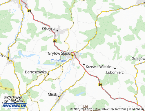 MICHELIN Gryfów Śląski map - ViaMichelin